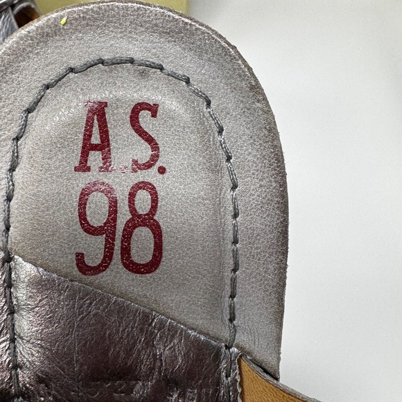 A.S.98 Italian Leather Sandals – Metallic Silver Buckle Thong – Rare - Picture 15 of 15